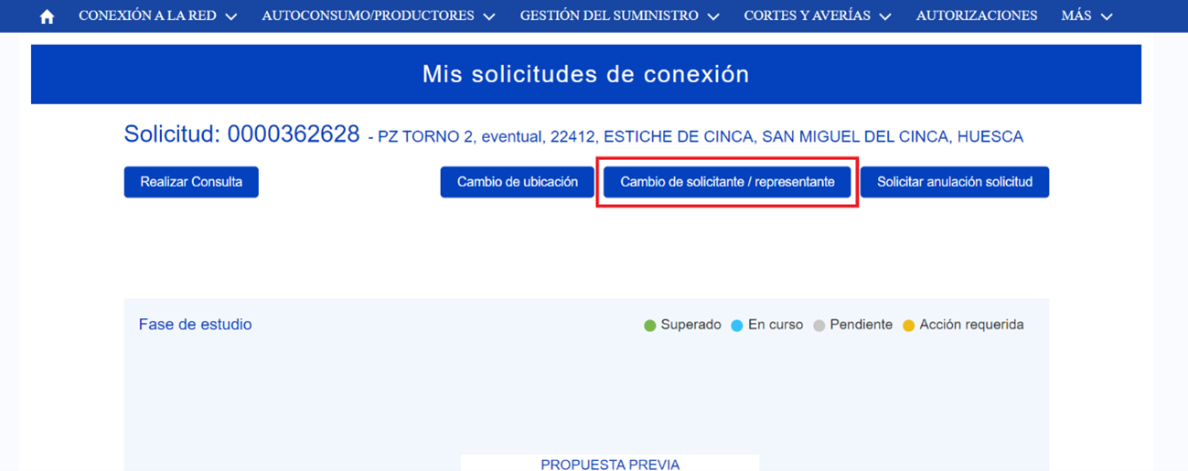imagen de cambio de solicitante