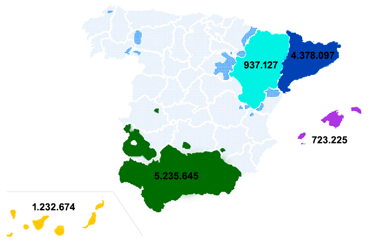 Infografía con datos de instalación de contadores inteligentes en España